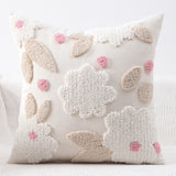 Floral Embroided Cushion Cover