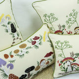 Mushroom Embroidered Pillow Cover