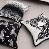 Black and White Leopard Print Cushion Cover