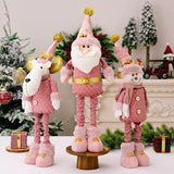 Pink Santa Claus, Snowman & Reindeer
