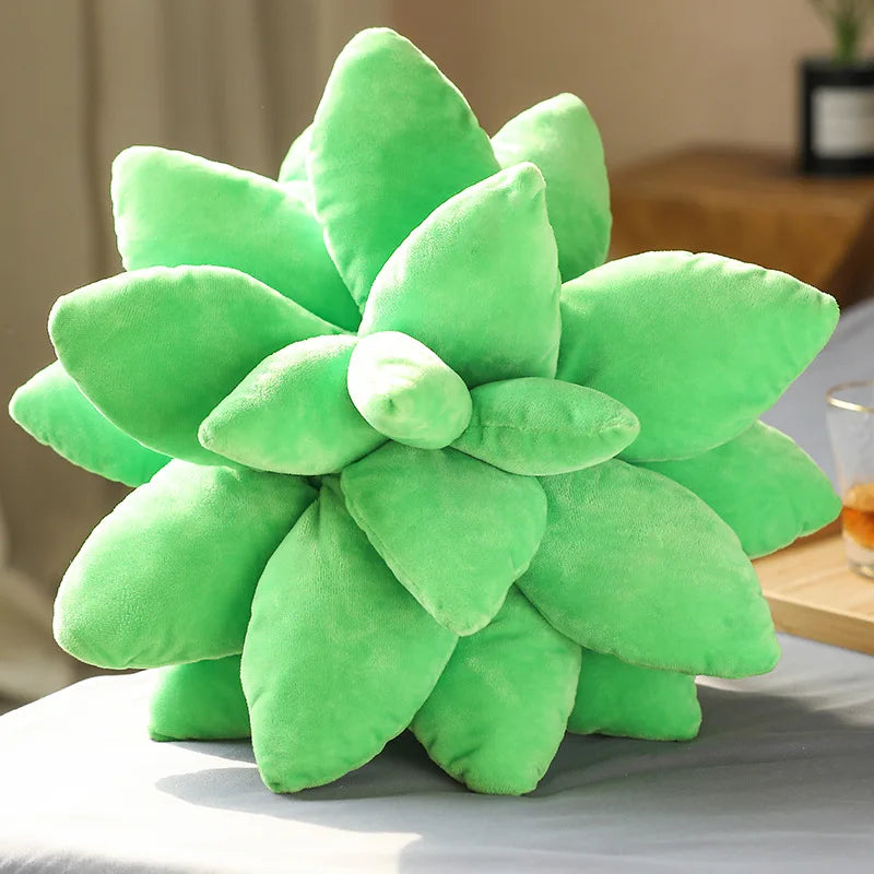 Simulation Creative Succulent Throw Pillow Cute Cactus Plant Pillows Leaf Decoration Soft Plush for Adults Children Home Decor grass green / 45cm