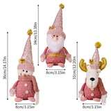 Pink Santa Claus, Snowman & Reindeer