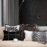Black and White Leopard Print Cushion Cover