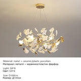 Luxury Ceramic Ginkgo Leaf Chandelier