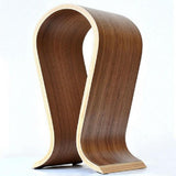 Curved wooden headphone stand