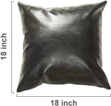 Faux Leather Throw Pillow Covers 18x18 Inch Pack of 2