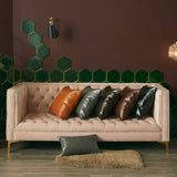 Faux Leather Throw Pillow Covers 18x18 Inch Pack of 2