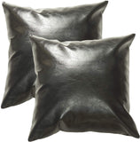 Faux Leather Throw Pillow Covers 18x18 Inch Pack of 2