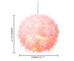 Feather Lamp Shade Pink