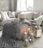 Monochrome Collection Chunky Knit Blanket 50"x60"