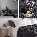 Monochrome Collection Chunky Knit Blanket 50"x60"