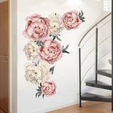 Pink Peony Flower Wall Stickers