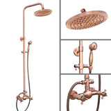 Antique Copper Brass Wall Mounted Bathroom Rain Shower set
