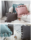 Knitted Tassel Cushion Cover