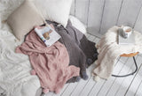 Throw Blanket with Pompom