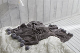 Throw Blanket with Pompom