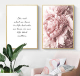 Peony and Life Quote Poster