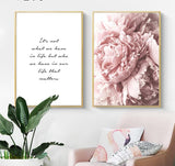 Peony and Life Quote Poster