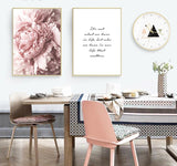 Peony and Life Quote Poster