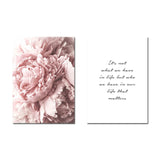 Peony and Life Quote Poster