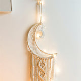 Bohemian Macrame Moon Dream Catcher