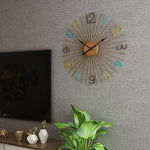 Golden Sunburst Wall Clock