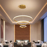 LED Gold Ring Chandelier