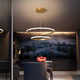 LED Gold Ring Chandelier