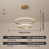 LED Gold Ring Chandelier