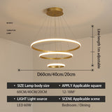 LED Gold Ring Chandelier