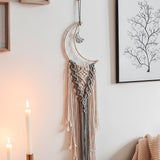 Bohemian Macrame Moon Dream Catcher