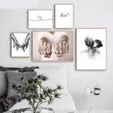 Black White Lovers' Hands Poster