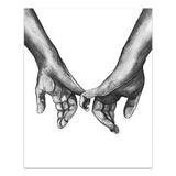 Black White Lovers' Hands Poster