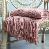 Knitted Blanket Nordic Plaid Pattern