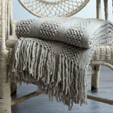Knitted Blanket Nordic Plaid Pattern