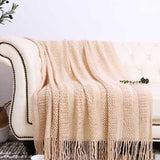 Knitted Blanket Nordic Plaid Pattern