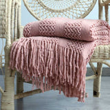Knitted Blanket Nordic Plaid Pattern