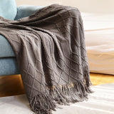 Knitted Blanket Nordic Plaid Pattern