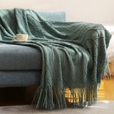 Knitted Blanket Nordic Plaid Pattern