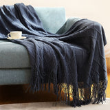 Knitted Blanket Nordic Plaid Pattern