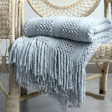 Knitted Blanket Nordic Plaid Pattern