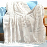 Knitted Blanket Nordic Plaid Pattern