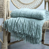 Knitted Blanket Nordic Plaid Pattern