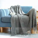 Knitted Blanket Nordic Plaid Pattern