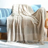 Knitted Blanket Nordic Plaid Pattern