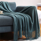 Knitted Blanket Nordic Plaid Pattern
