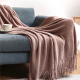 Knitted Blanket Nordic Plaid Pattern
