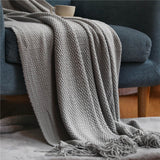 Knitted Blanket Nordic Plaid Pattern