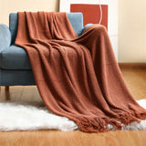 Knitted Blanket Nordic Plaid Pattern