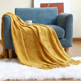 Knitted Blanket Nordic Plaid Pattern